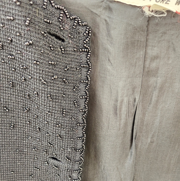 Vintage Gimbels Black Beaded Cardigan - Picture 5 of 10